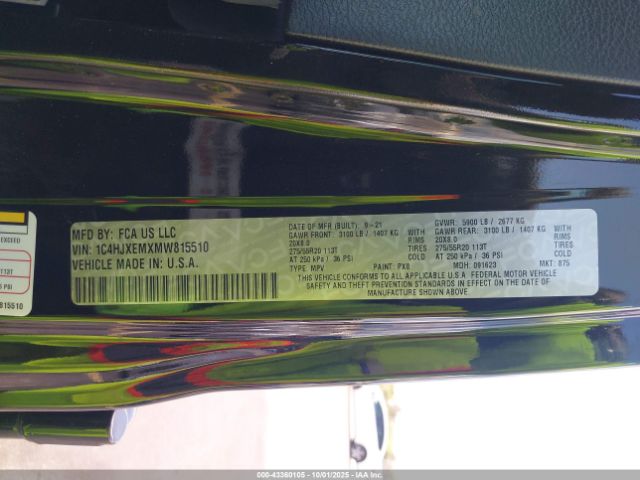 2021 JEEP WRANGLER UNLIMITED 1C4HJXEMXMW815510 Photo 8