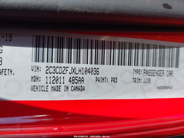 2020 DODGE CHALLENGER 2C3CDZFJXLH104036 Photo 8