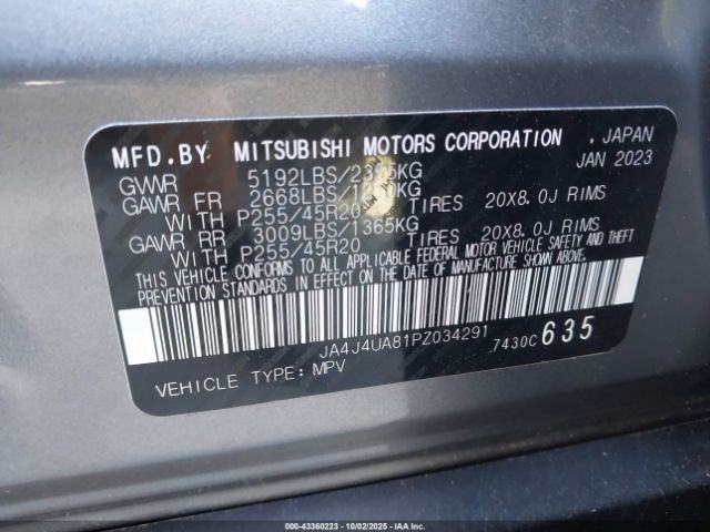 2023 MITSUBISHI OUTLANDER JA4J4UA81PZ034291 Photo 8