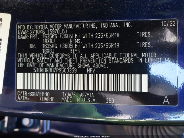Toyota t24a-fts 2023 5TDKDRBH7PS500359 Image 9