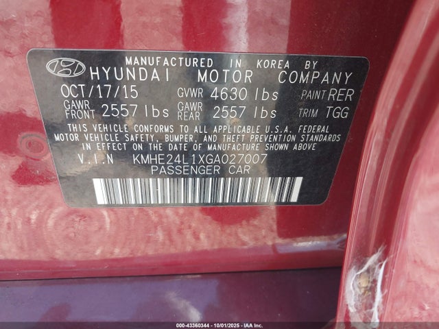 KMHE24L1XGA027007 Hyundai dohc gdi nu