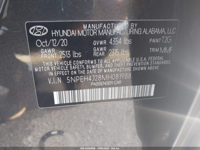 2021 HYUNDAI SONATA 5NPEH4J28MH081988 Photo 8