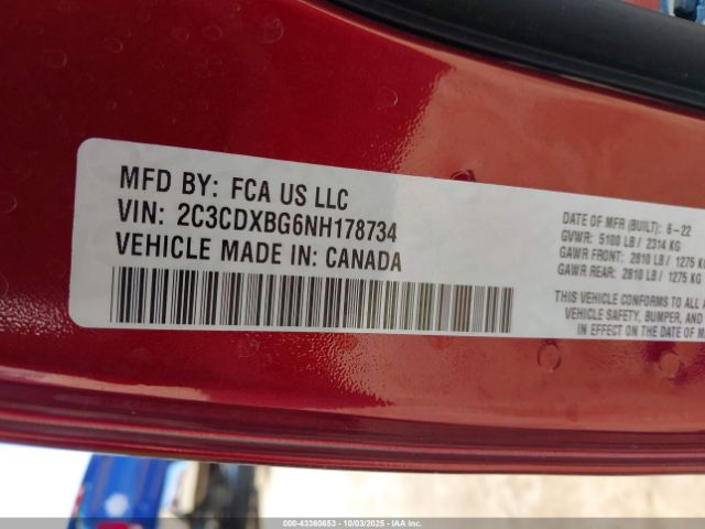 2022 DODGE CHARGER 2C3CDXBG6NH178734 Photo 8