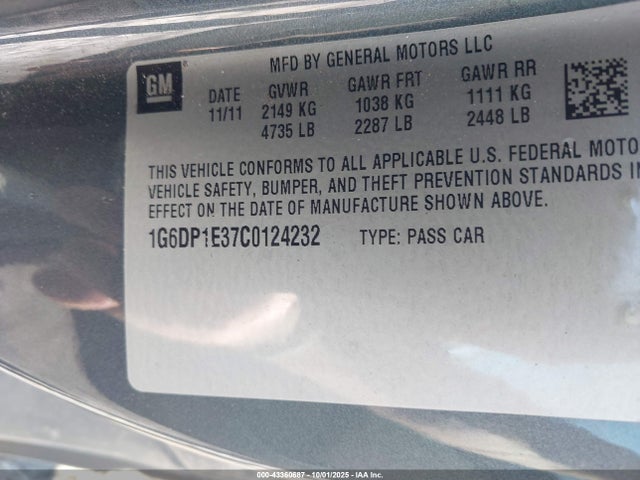 2012 CADILLAC CTS 1G6DP1E37C0124232 Photo 8