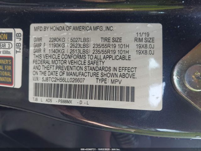 2020 ACURA RDX 5J8TC2H56LL026607 Photo 8