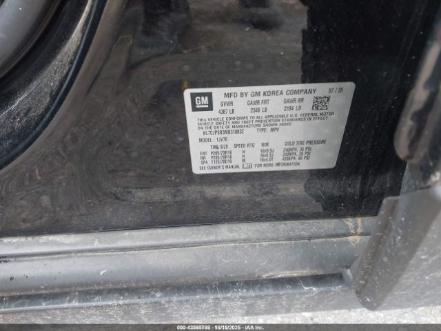 2021 CHEVROLET TRAX KL7CJPSB3MB310832 Photo 8