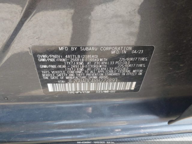 2024 SUBARU CROSSTREK JF2GUADC4RH222893 Photo 8