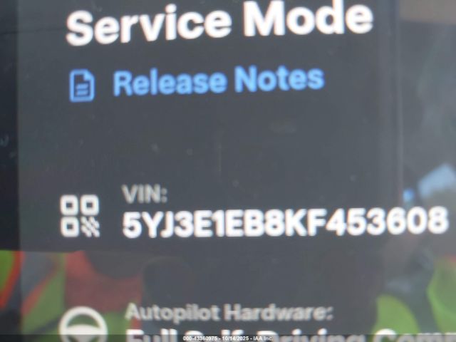 2019 TESLA MODEL 3 5YJ3E1EB8KF453608 Photo 8