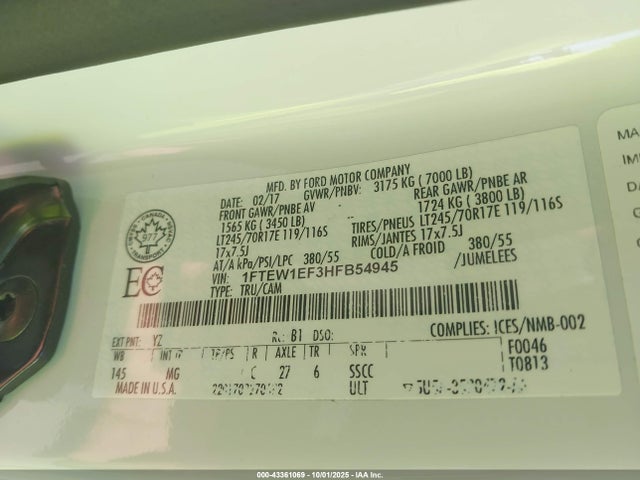 Ford 5.0l-4v 2017 1FTEW1EF3HFB54945 Image 9