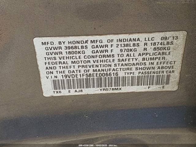 2014 ACURA ILX 19VDE1F58EE006616 Photo 8