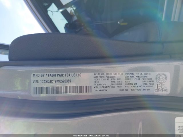 2021 DODGE DURANGO 1C4SDJCT9MC520369 Photo 8