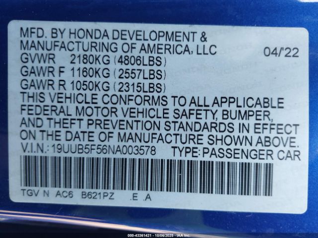 2022 ACURA TLX 19UUB5F56NA003578 Photo 8