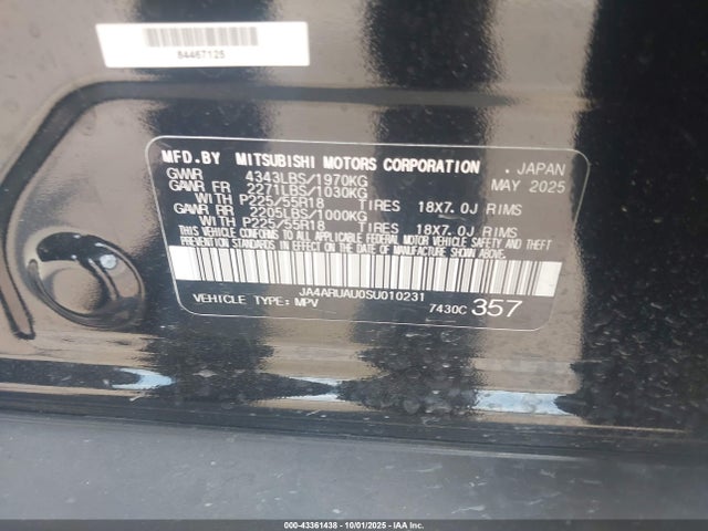 2025 MITSUBISHI OUTLANDER SPORT JA4ARUAU0SU010231 Photo 8