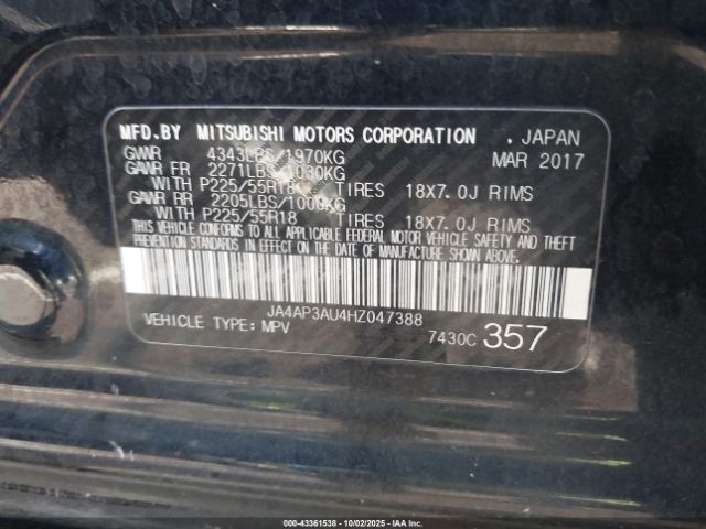 2017 MITSUBISHI OUTLANDER SPORT JA4AP3AU4HZ047388 Photo 8
