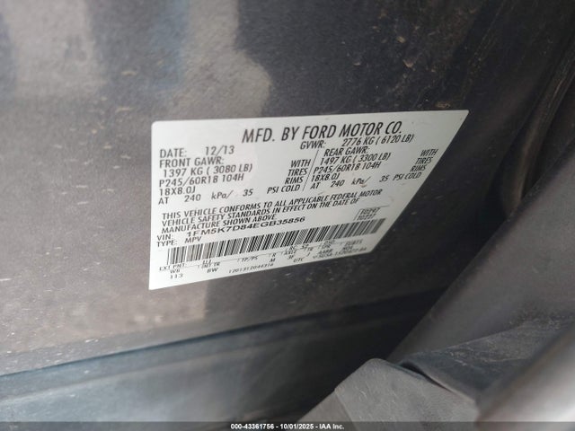 Ford Explorer 2014 1FM5K7D84EGB35856 Image 9