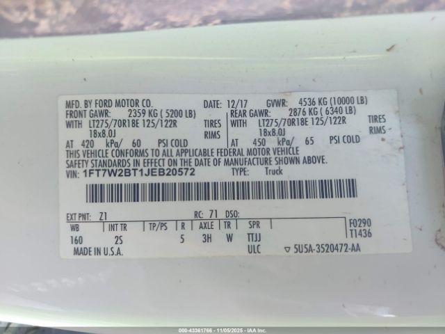 2018 FORD F-250 1FT7W2BT1JEB20572 Photo 8