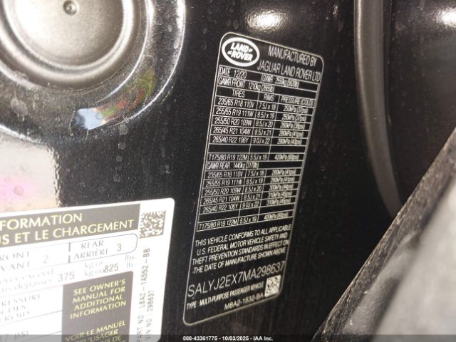 2021 LAND ROVER RANGE ROVER VELAR SALYJ2EX7MA298637 Photo 8