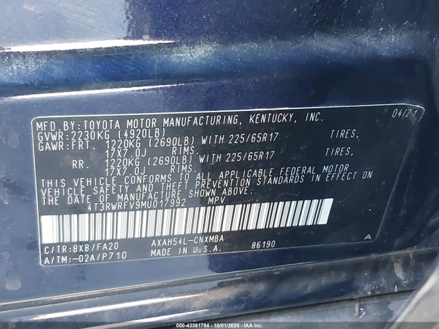 2021 TOYOTA RAV4 HYBRID 4T3RWRFV9MU017992 Photo 8