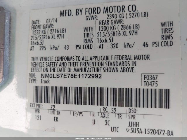 NM0LS7E78E1172992 Ford 2014