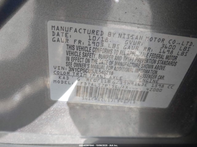 3N1CP5CU5JL545218 Nissan Kicks