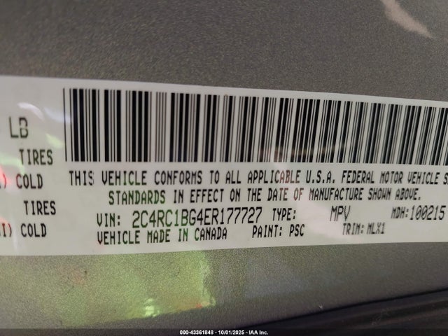 Chrysler 2014 2014 2C4RC1BG4ER177727 Image 9