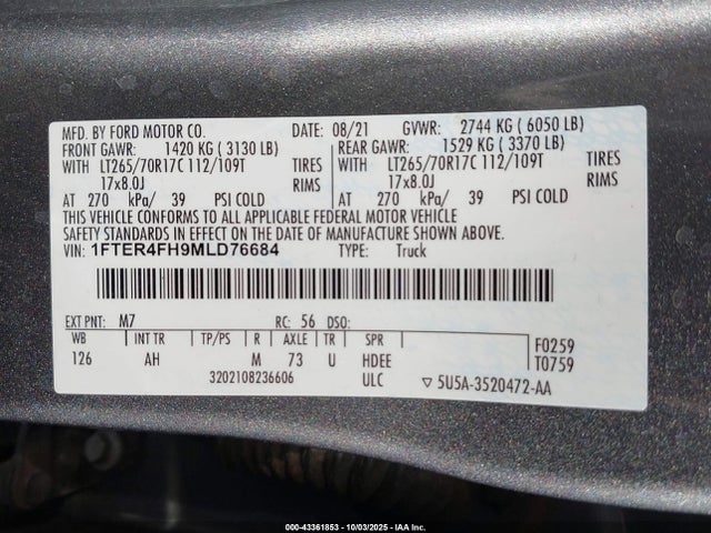 2021 FORD RANGER 1FTER4FH9MLD76684 Photo 8