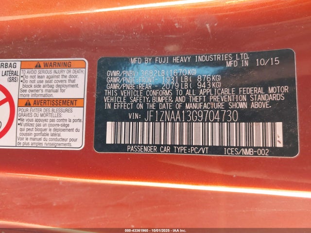 Scion fa20 2016 JF1ZNAA13G9704730 Image 9
