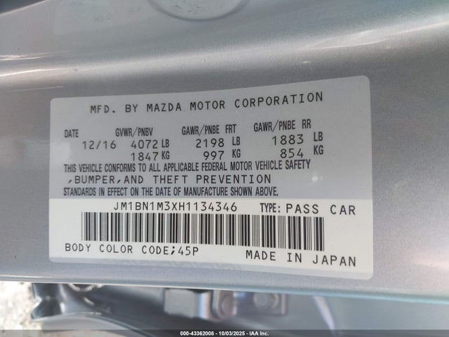 JM1BN1M3XH1134346 Mazda py