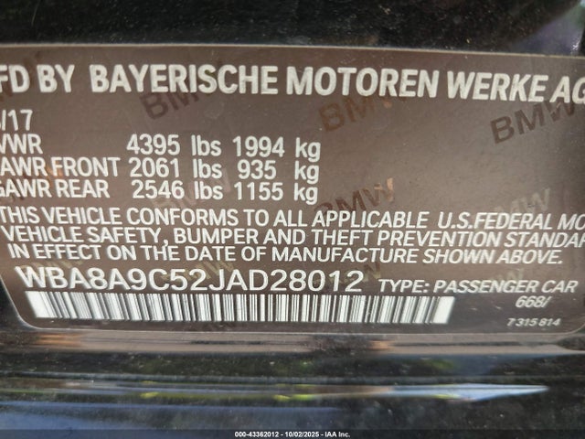 BMW 2018 2018 WBA8A9C52JAD28012 Image 9