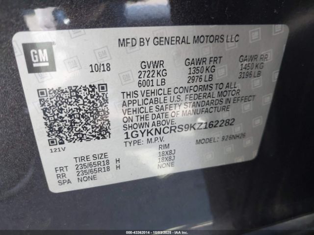 2019 CADILLAC XT5 1GYKNCRS9KZ162282 Photo 8