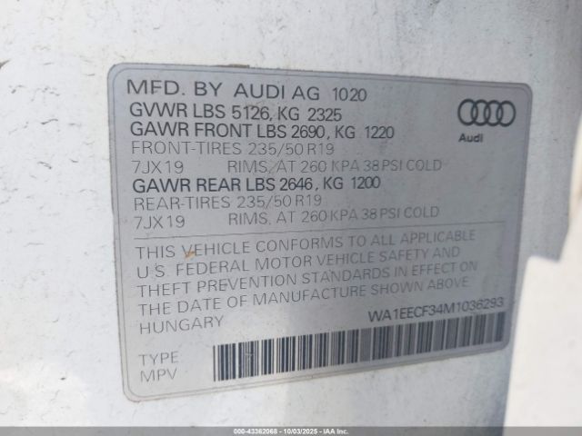 2021 AUDI Q3 WA1EECF34M1036293 Photo 8
