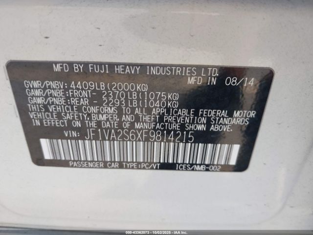 2015 SUBARU WRX STI JF1VA2S6XF9814215 Photo 8