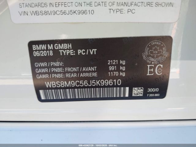 2018 BMW M3 WBS8M9C56J5K99610 Photo 8