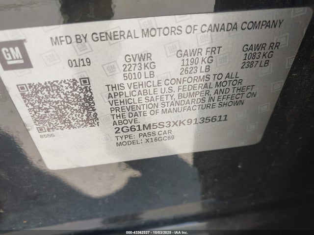 2019 CADILLAC XTS 2G61M5S3XK9135611 Photo 8