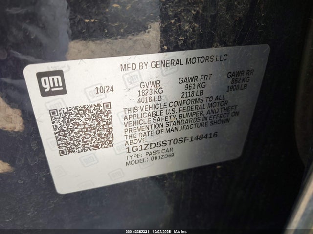 Chevrolet lfv 2025 1G1ZD5ST0SF148416 Image 9