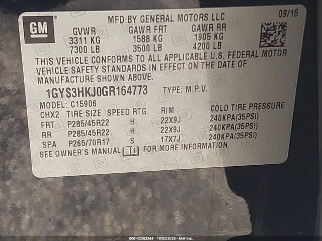 2016 CADILLAC ESCALADE ESV 1GYS3HKJ0GR164773 Photo 8