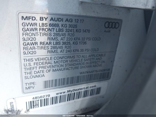 2018 AUDI Q7 WA1VAAF75JD026126 Photo 8