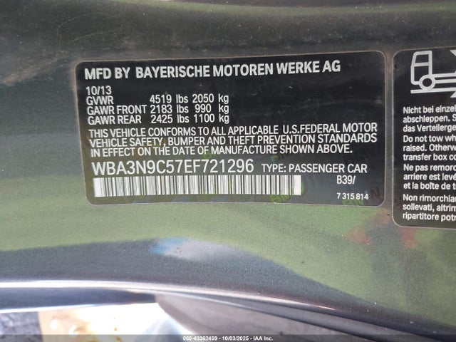 WBA3N9C57EF721296 BMW 2014