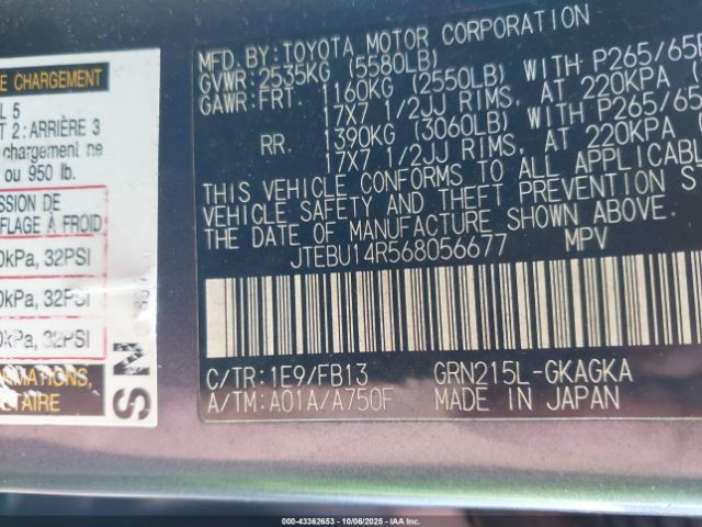 2006 TOYOTA 4RUNNER JTEBU14R568056677 Photo 8
