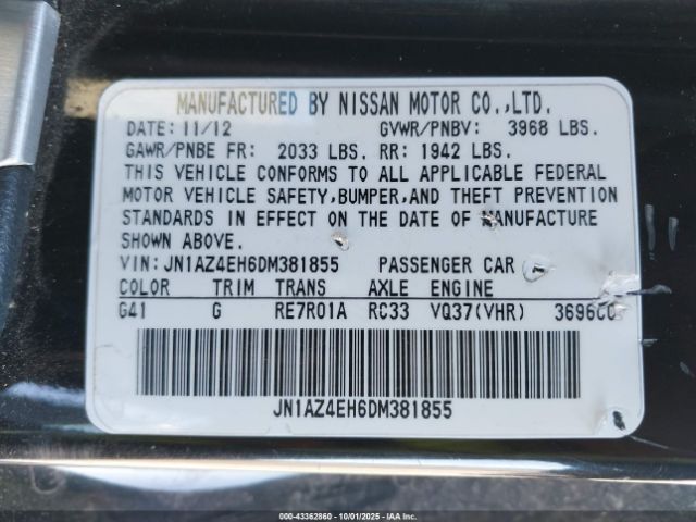 2013 NISSAN 370Z JN1AZ4EH6DM381855 Photo 8