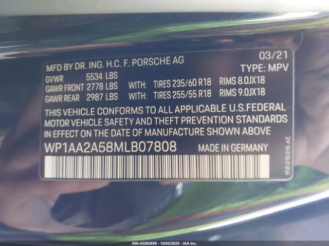 2021 PORSCHE MACAN WP1AA2A58MLB07808 Photo 8