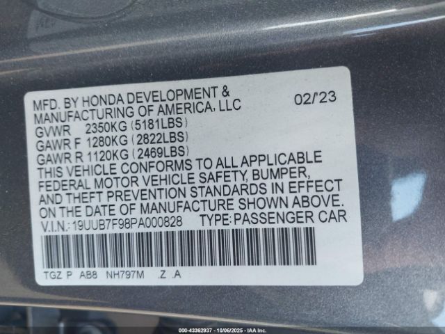 2023 ACURA TLX 19UUB7F98PA000828 Photo 8