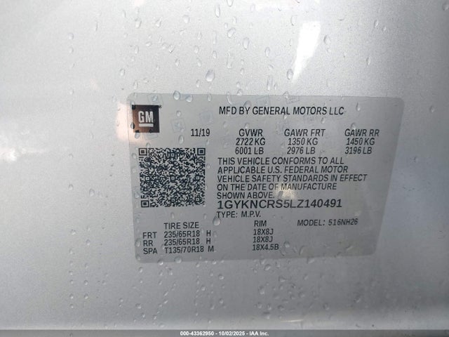 2020 CADILLAC XT5 1GYKNCRS5LZ140491 Photo 8