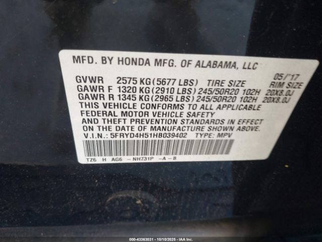 2017 ACURA MDX 5FRYD4H51HB039402 Photo 8