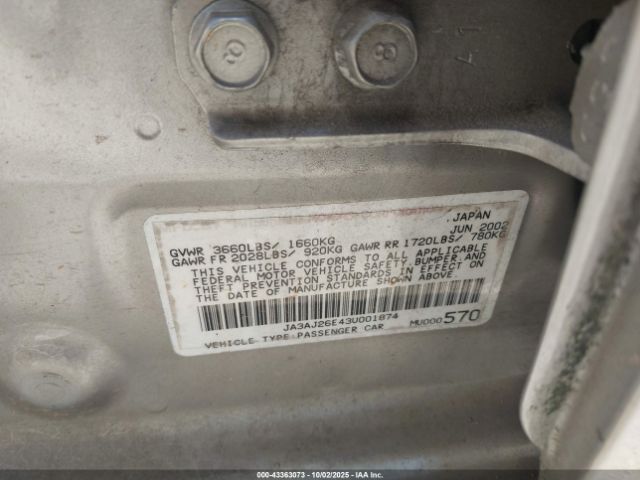 2003 MITSUBISHI LANCER JA3AJ26E43U001874 Photo 8