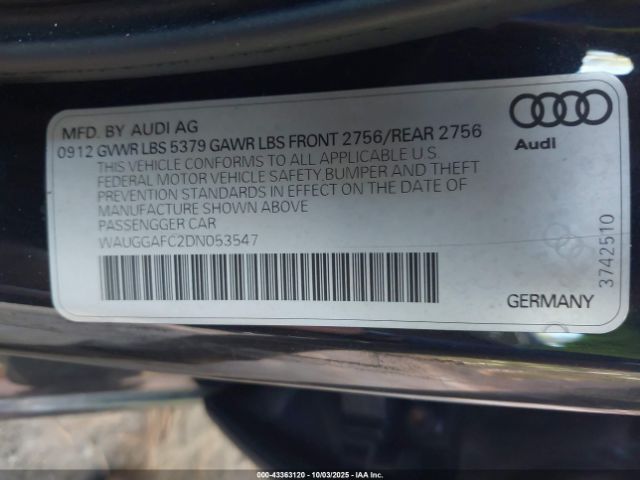 2013 AUDI A6 WAUGGAFC2DN053547 Photo 8