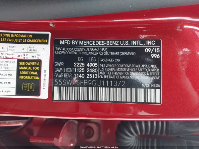 2016 MERCEDES-BENZ C 450 AMG 55SWF6EB9GU111372 Photo 8