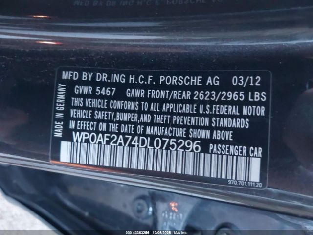 2013 PORSCHE PANAMERA WP0AF2A74DL075296 Photo 8