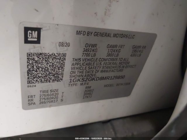 2021 GMC YUKON XL 1GKS2GKD8MR129850 Photo 8