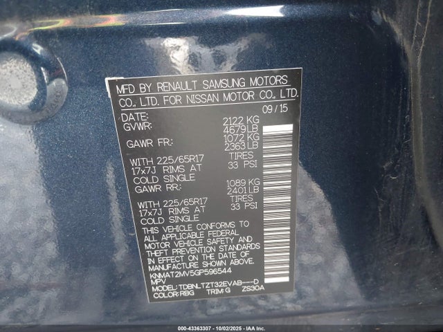 Nissan 2016 2016 KNMAT2MV5GP596544 Image 9